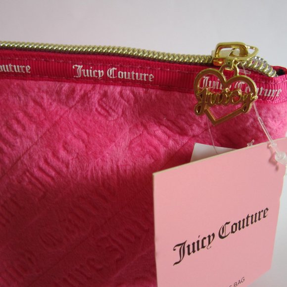 Juicy Couture Pink Velvet Cosmetic Make Up Bag - Picture 5 of 5